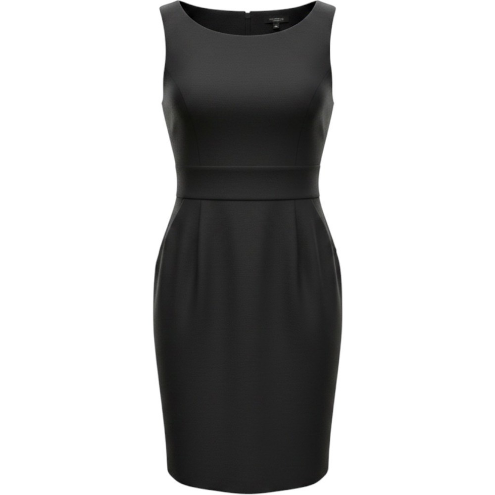 Twenty One Black Sleeveless Sheath Dress Boat Neck Pockets L